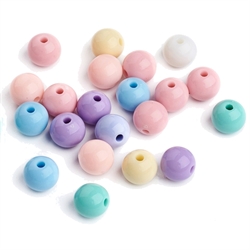 Perler i pastel farver. Candy mix. 10 mm. 50 stk.